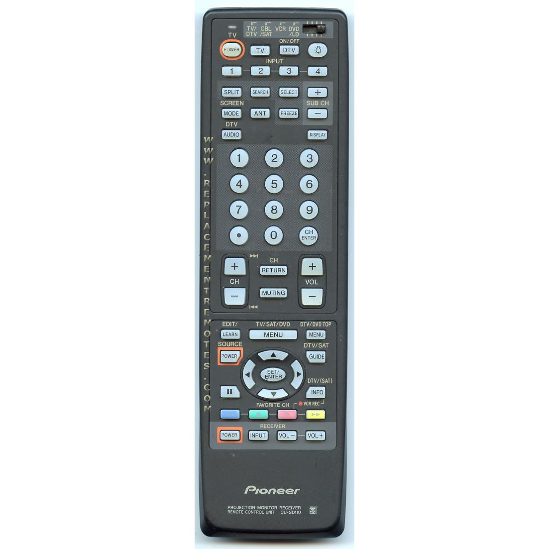 Pioneer CUSD110 Projection Monitor Receiver Elite TV Remote Control - AXD1448