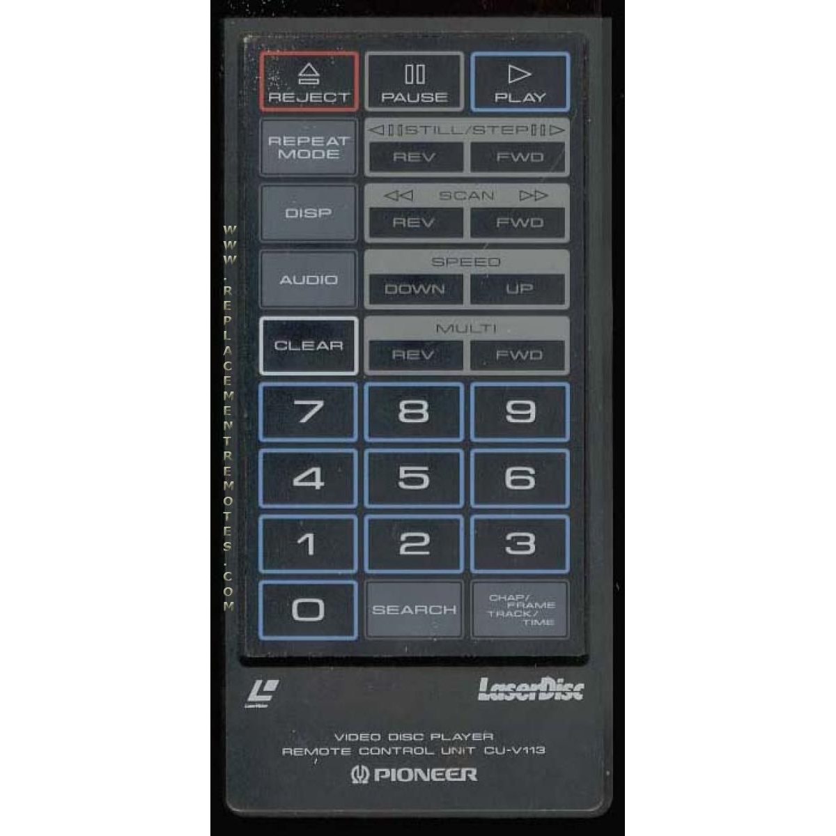 Pioneer CUV113 Laser Disc Remote Control