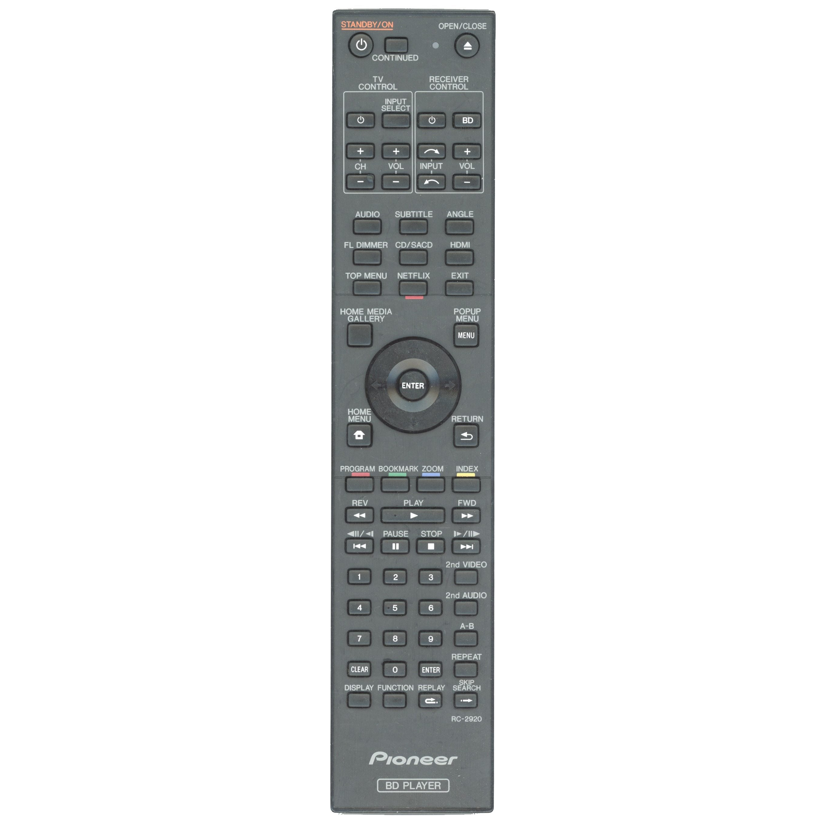 Pioneer RC2920 Blu-ray Remote Control