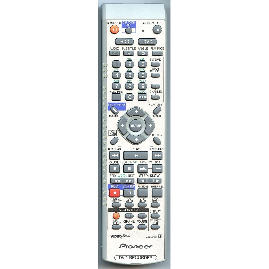 Pioneer VXX2933 DVDR Remote Control