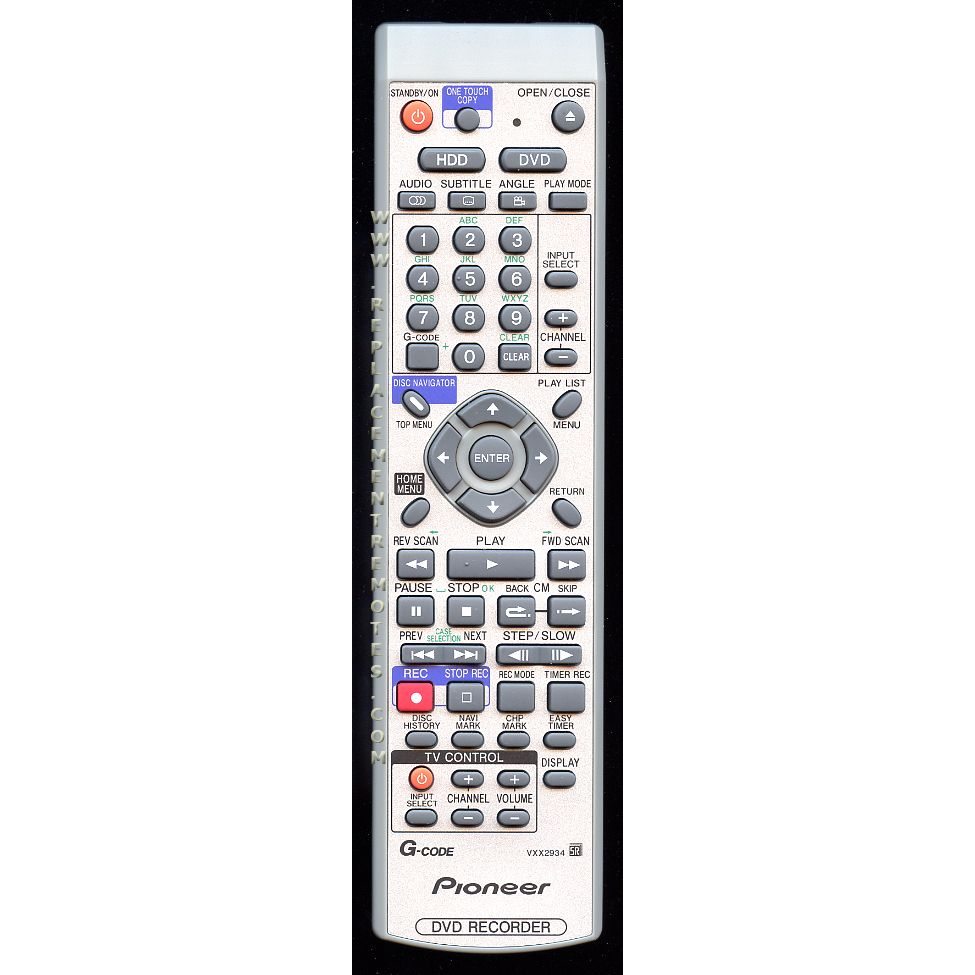 Pioneer VXX2934 Receiver Remote Control