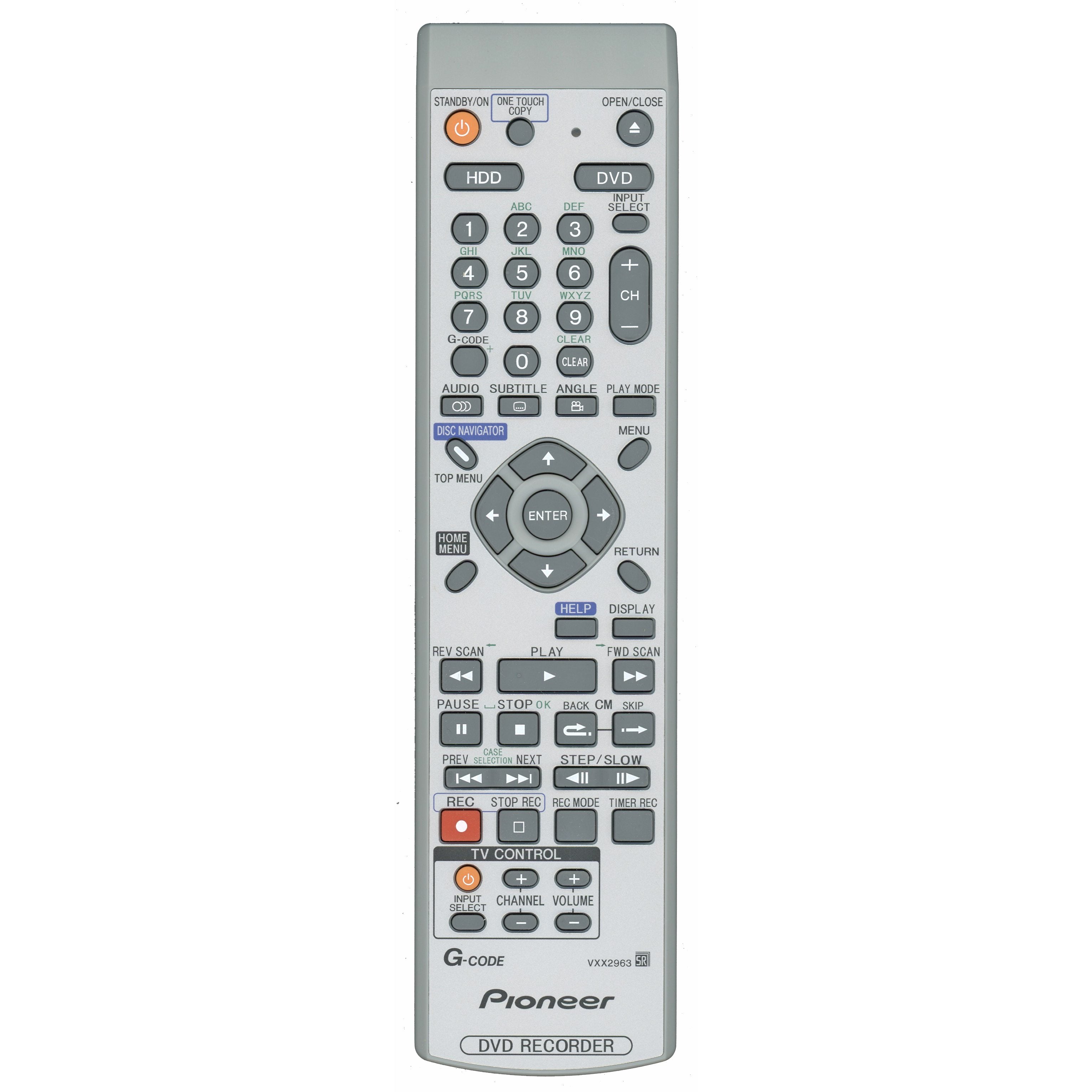 Pioneer VXX2963 DVDR Remote Control