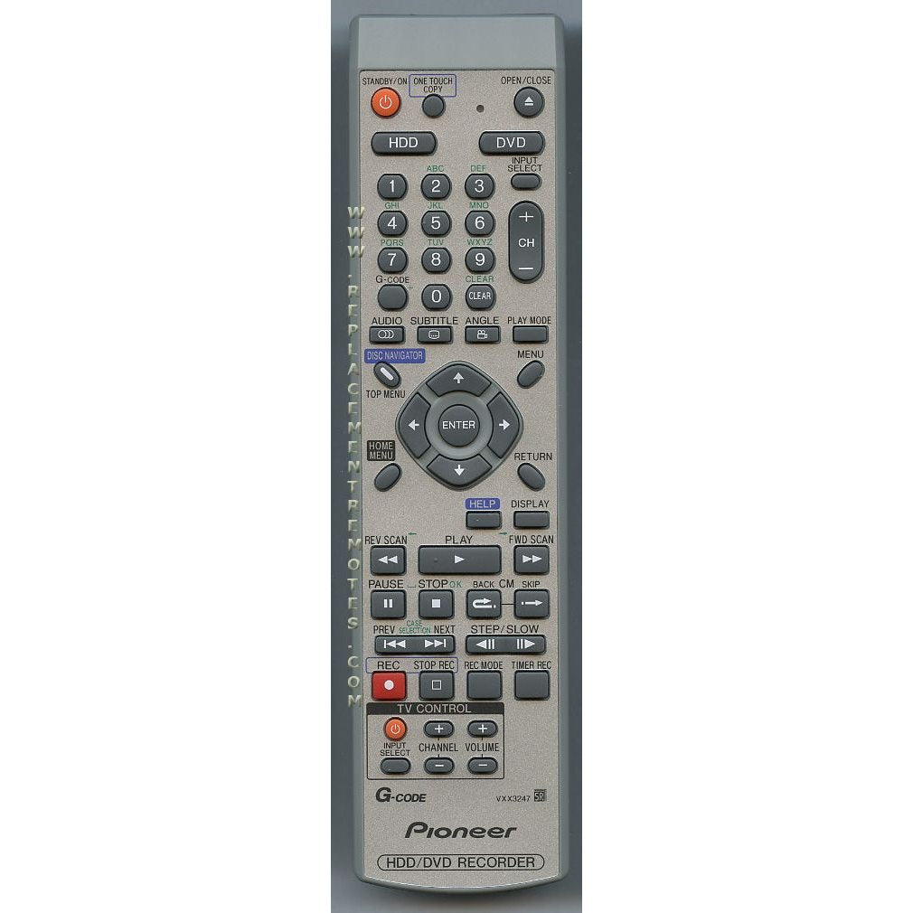 Pioneer VXX3247 DVDR Remote Control