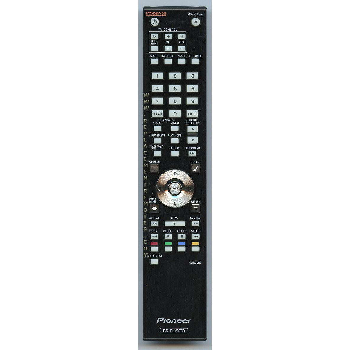 Pioneer VXX3316 Receiver Remote Control