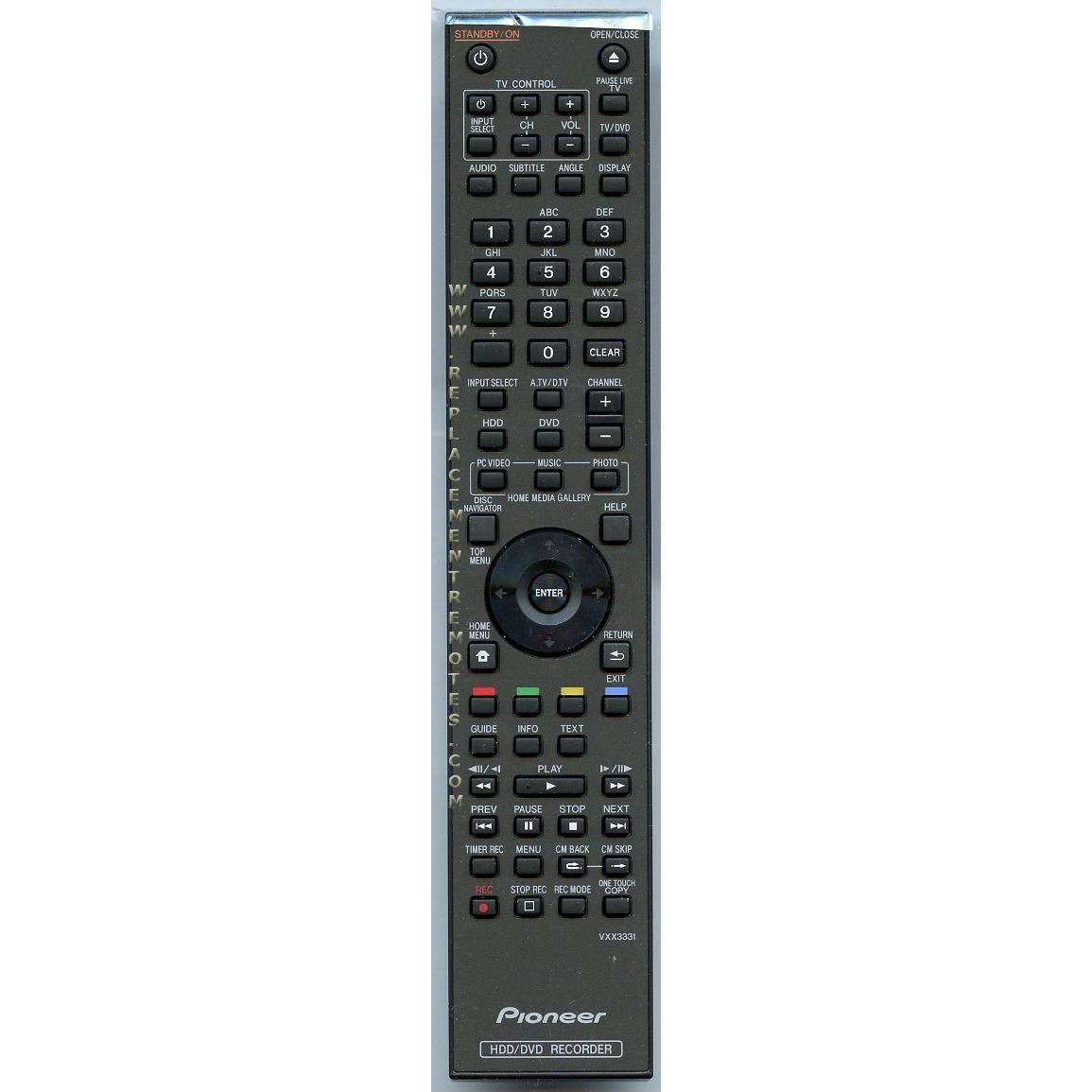 Pioneer VXX3331 DVDR Remote Control