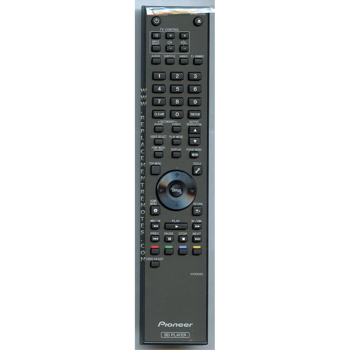 Pioneer VXX3333 Blu-ray Remote Control