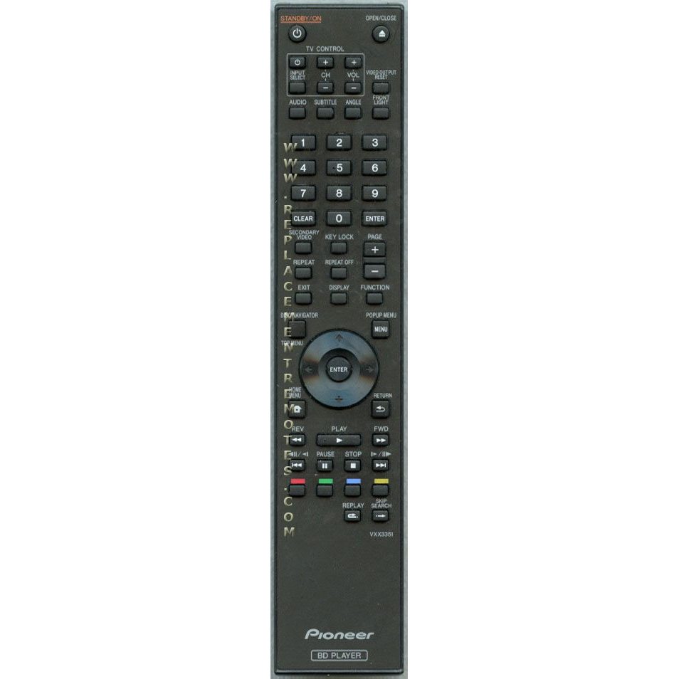 Pioneer VXX3351 Blu-ray Remote Control