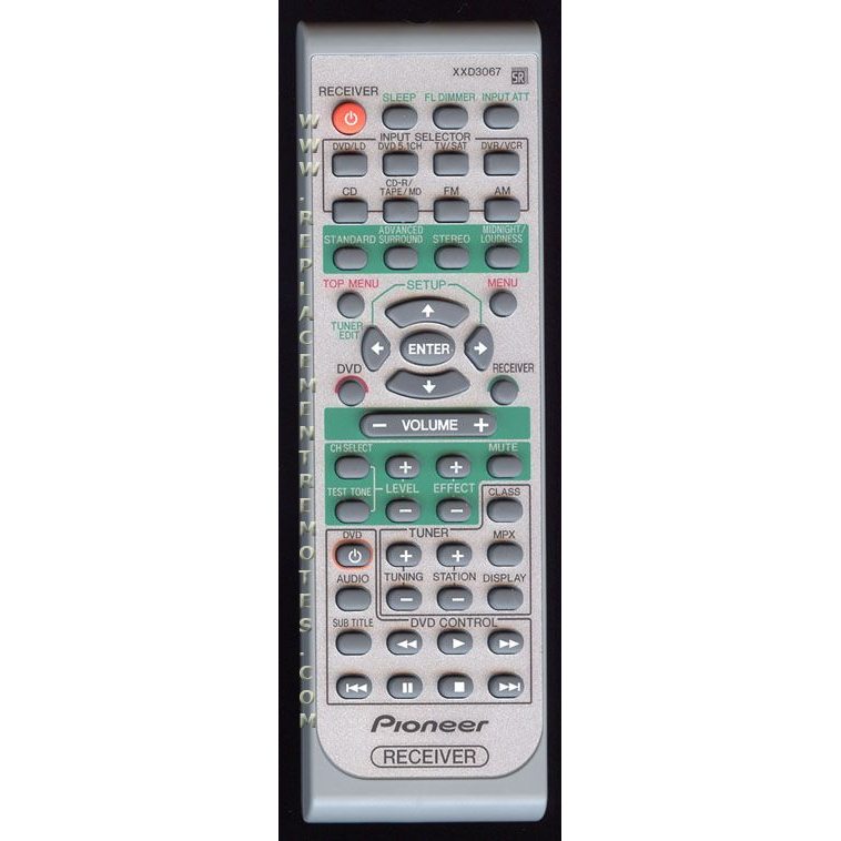 Pioneer XXD3067 Receiver Remote Control