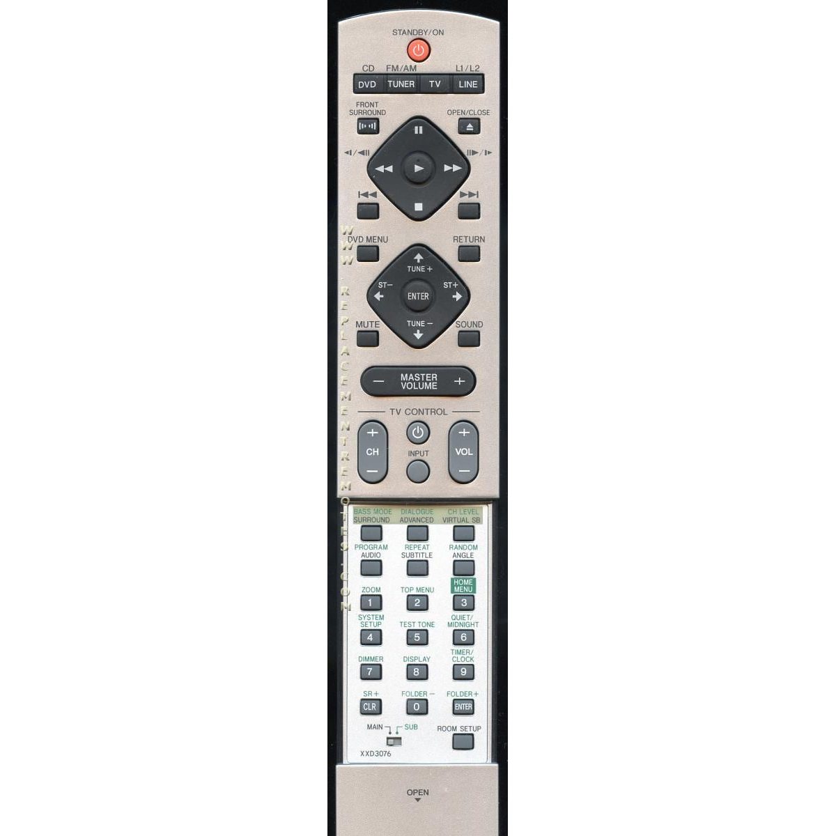 Pioneer XXD3076 Receiver Remote Control