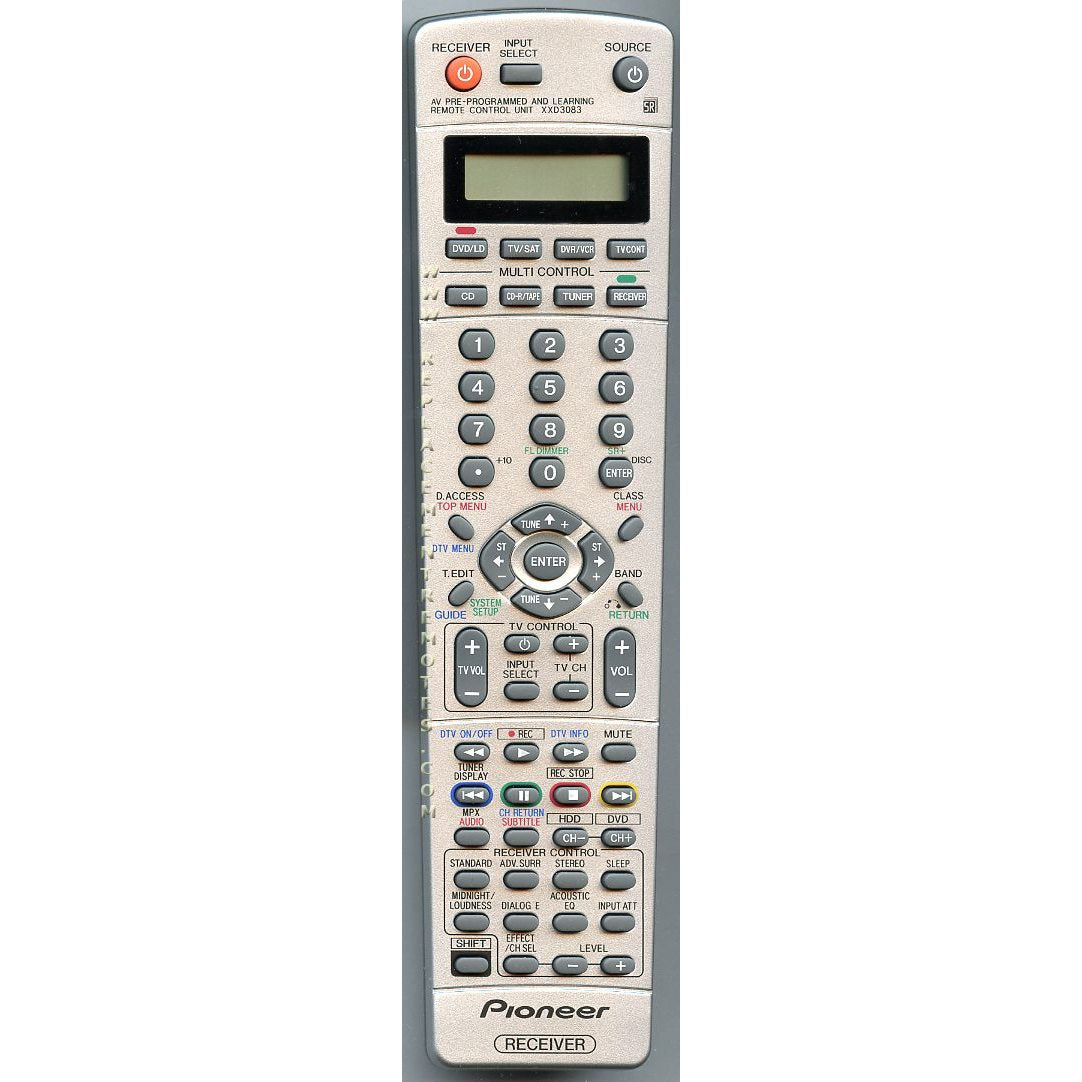 Pioneer XXD3083 Receiver Remote Control