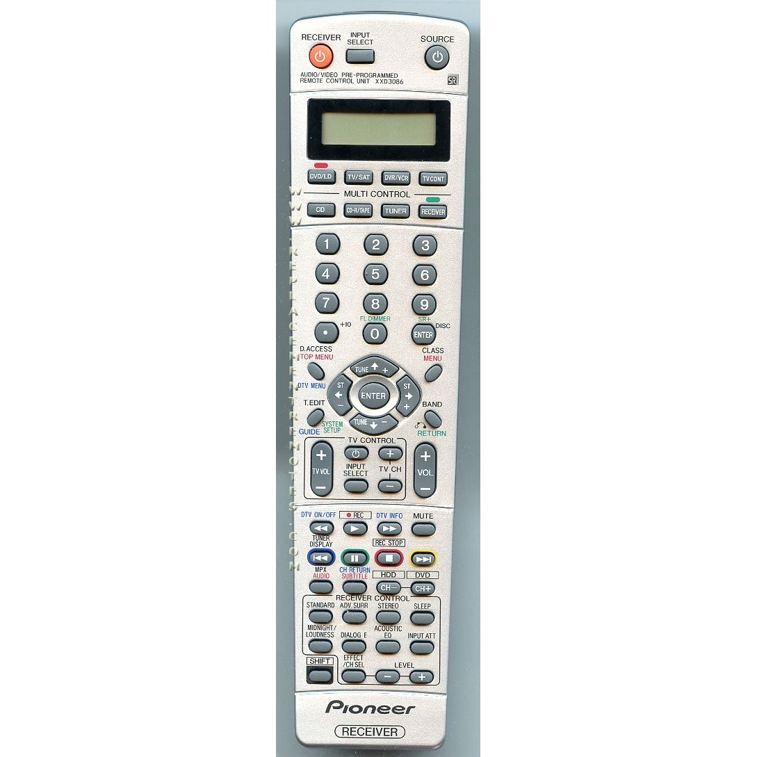 Pioneer XXD3086 Receiver Remote Control