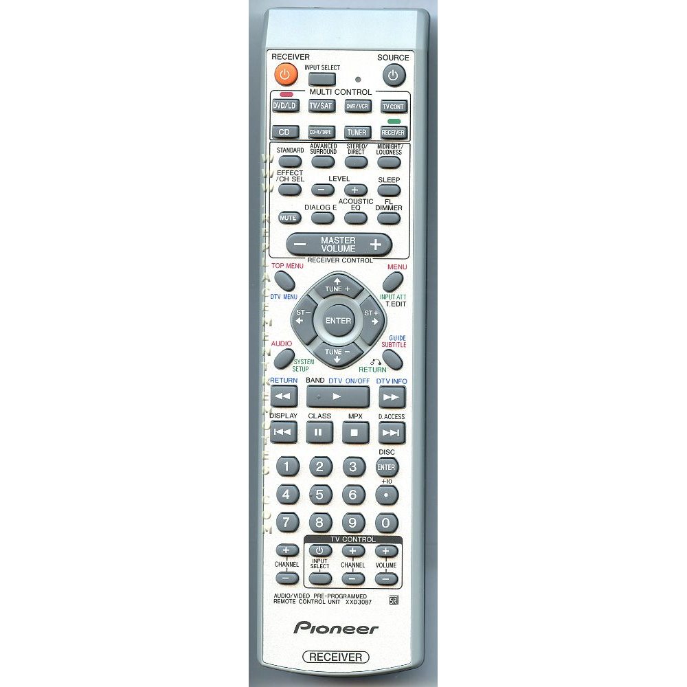 Pioneer XXD3087 Receiver Remote Control