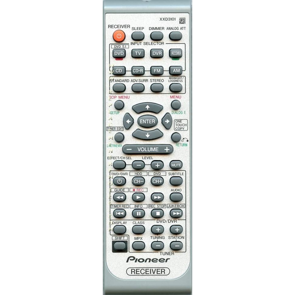 Pioneer XXD3101 Receiver Remote Control