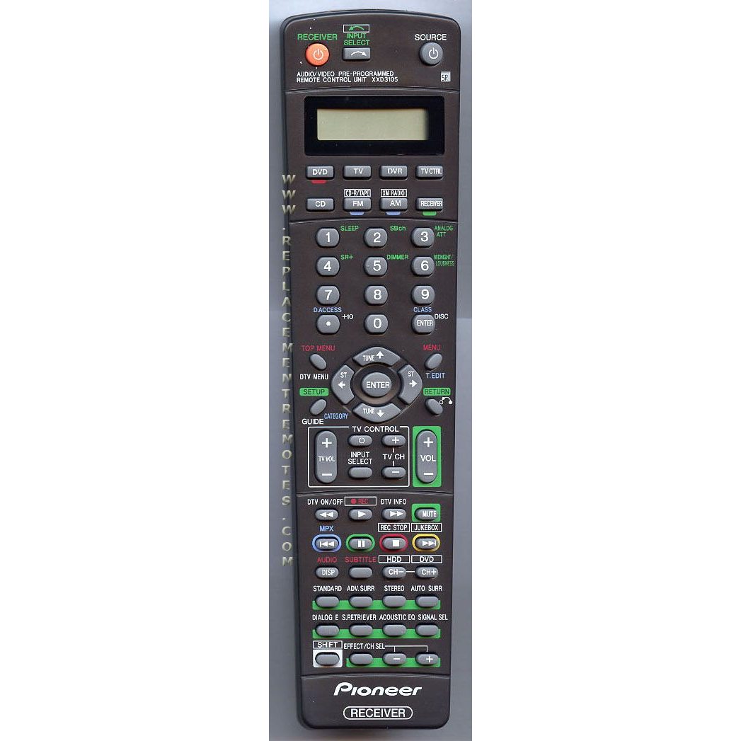 Pioneer XXD3105 Receiver Remote Control