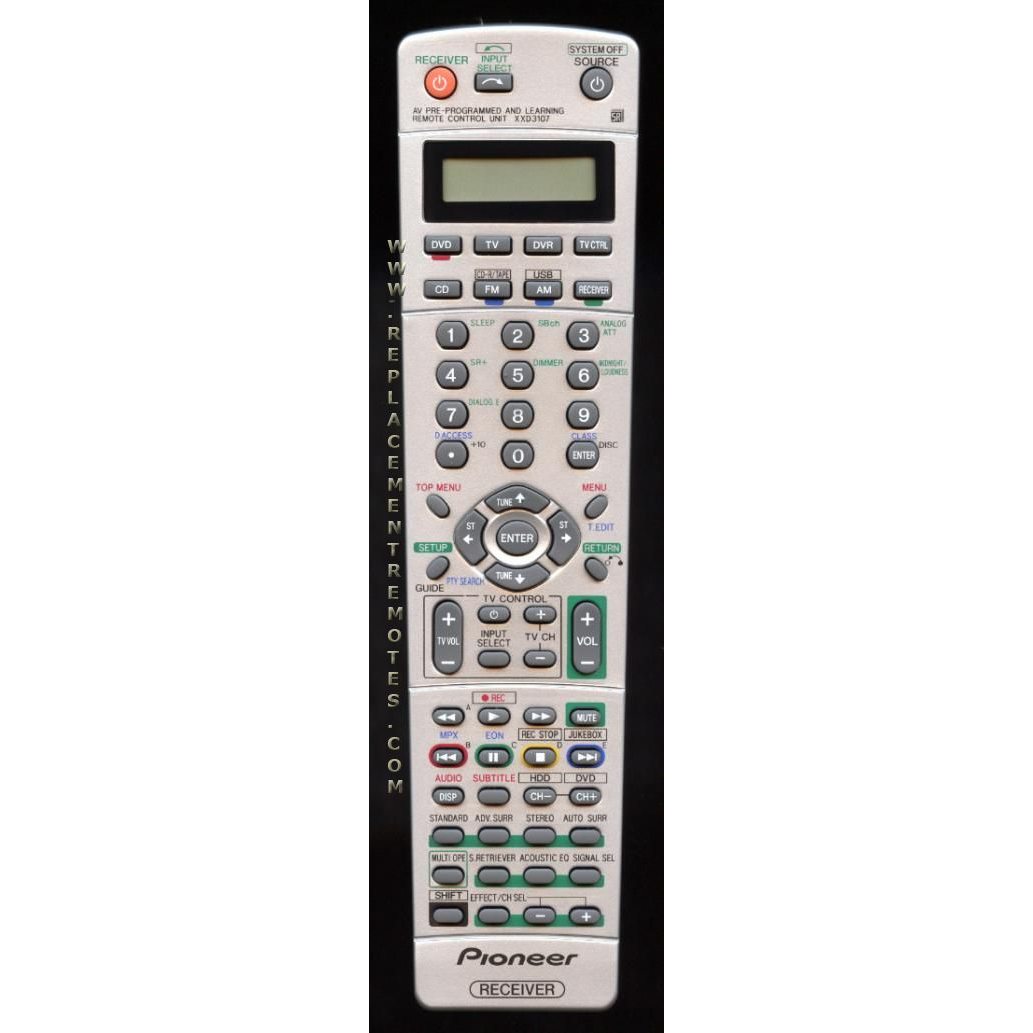 Pioneer XXD3107 Receiver Remote Control