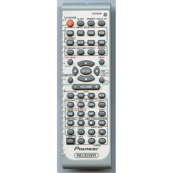 Pioneer XXD3108 Receiver Remote Control