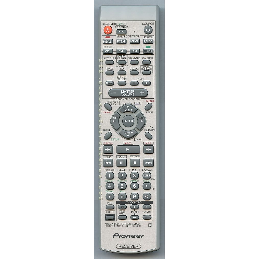 Pioneer XXD3134 Receiver Remote Control