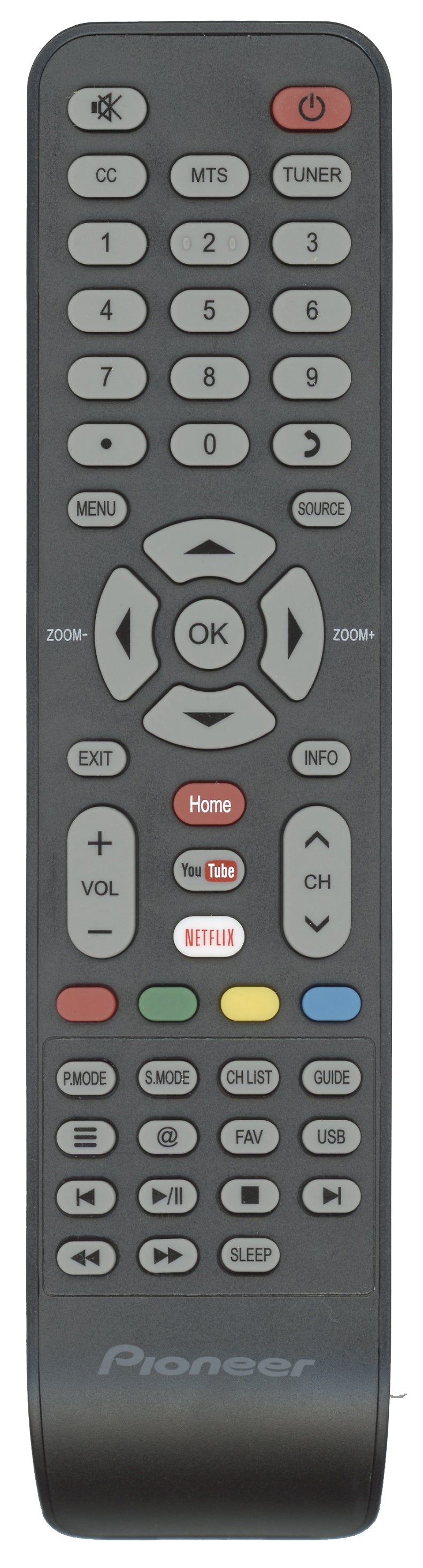 Pioneer 06519W52PI01 TV Remote Control