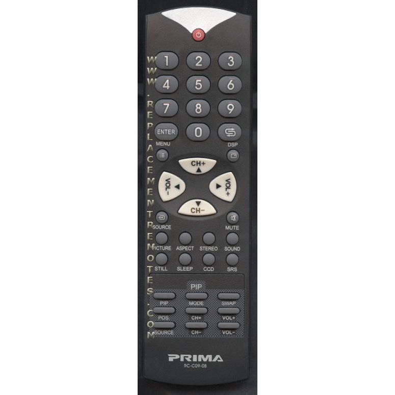 Prima RCC090B TV Remote Control