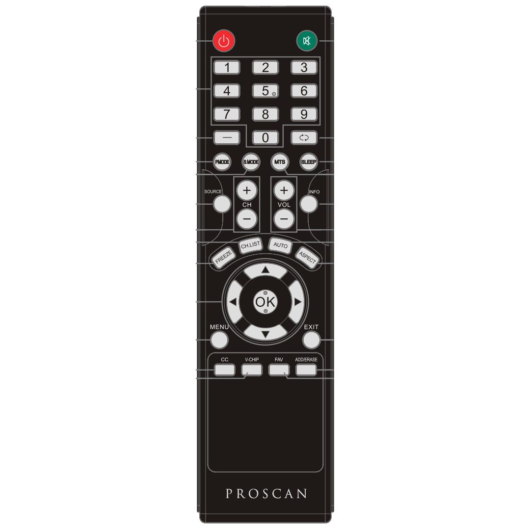 Proscan PLCD3271ADREM TV Remote Control