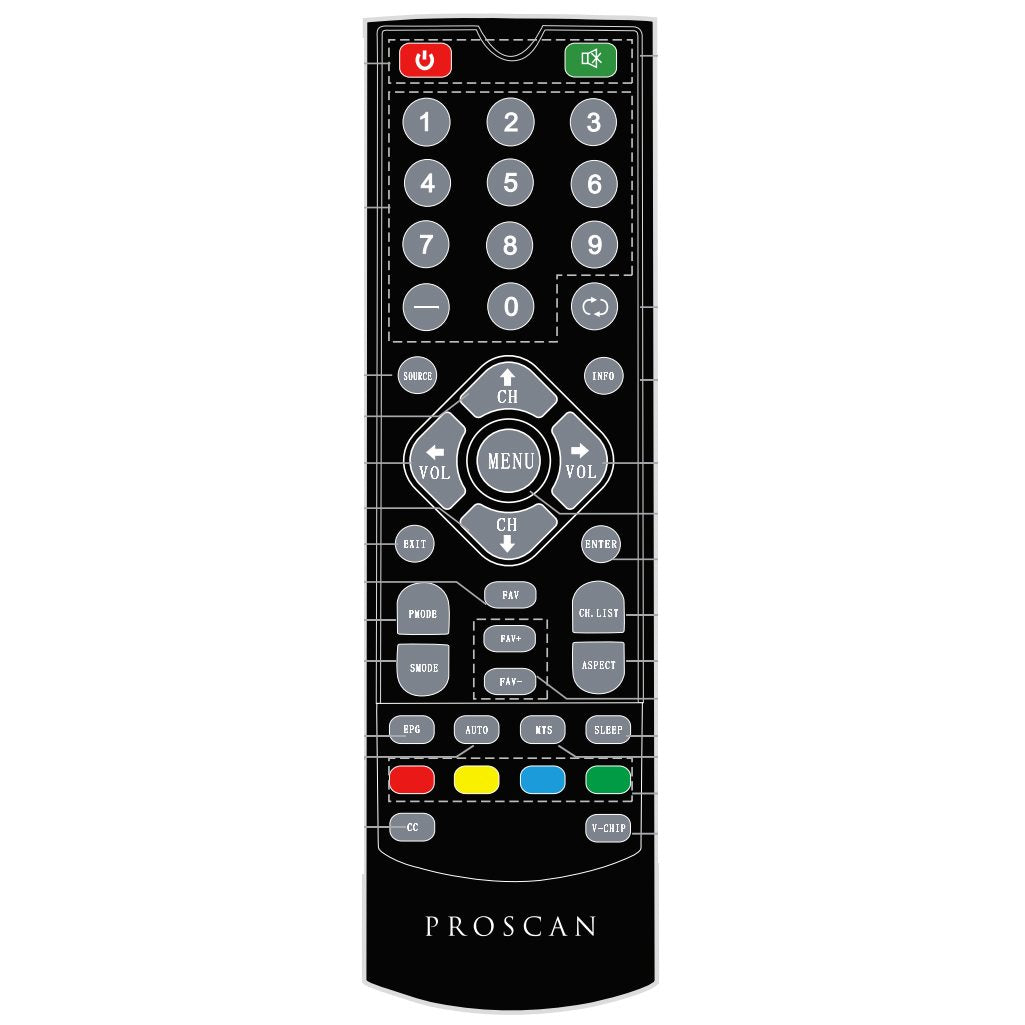 Proscan PLED2243AI TV Remote Control