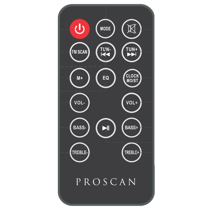 Proscan PSB3713Brem Sound Bar Remote Control