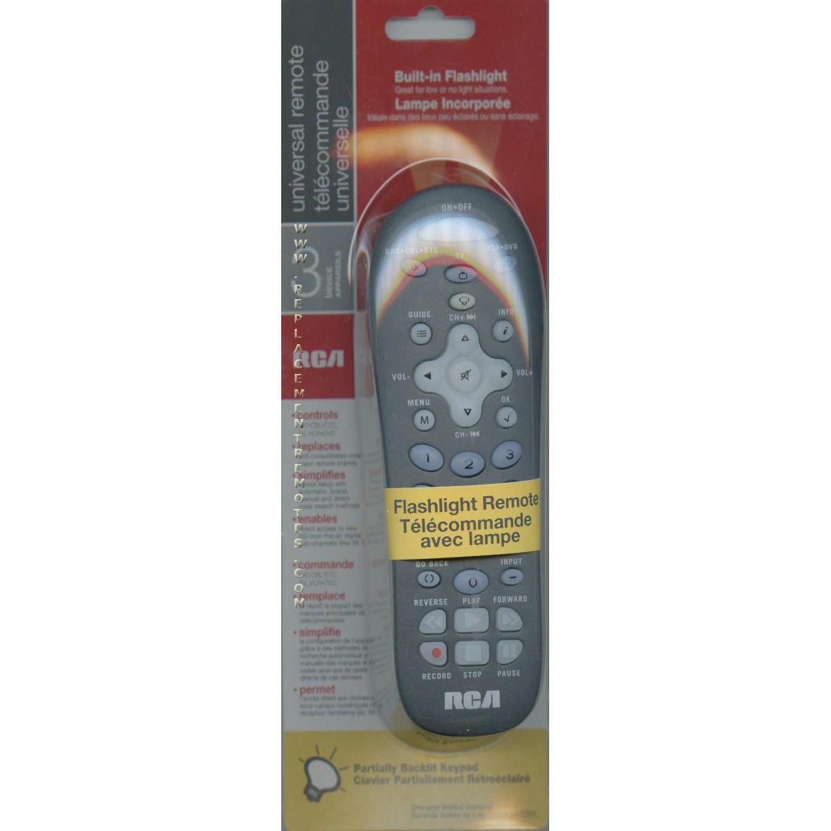 RCA CRCRF03BR 3-Device Universal Remote Control