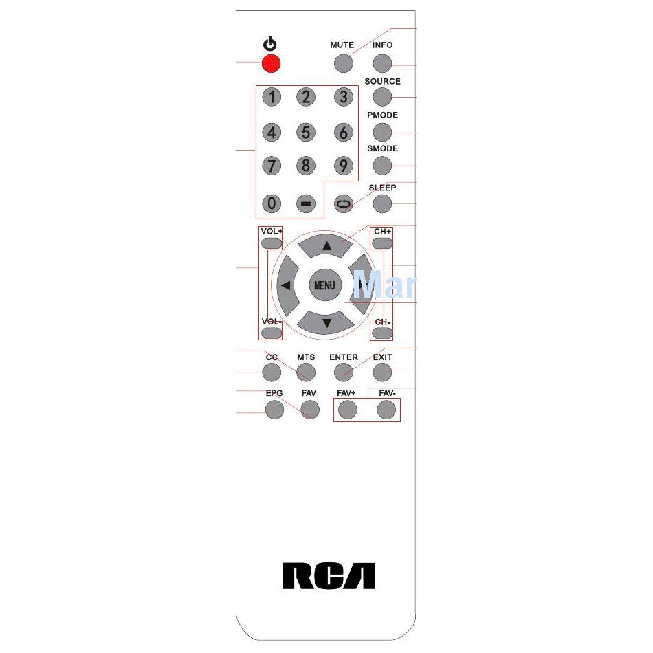 RCA RCA1218 TV Remote Control