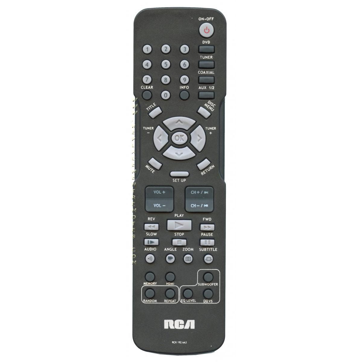 RCA RCR192AA3 Sound Bar Remote Control