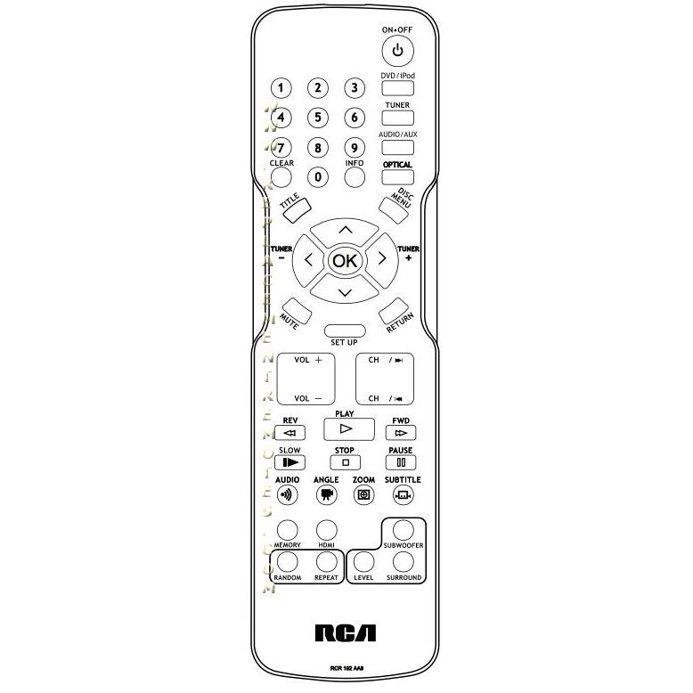 RCA RCR192AA8 DVD Remote Control