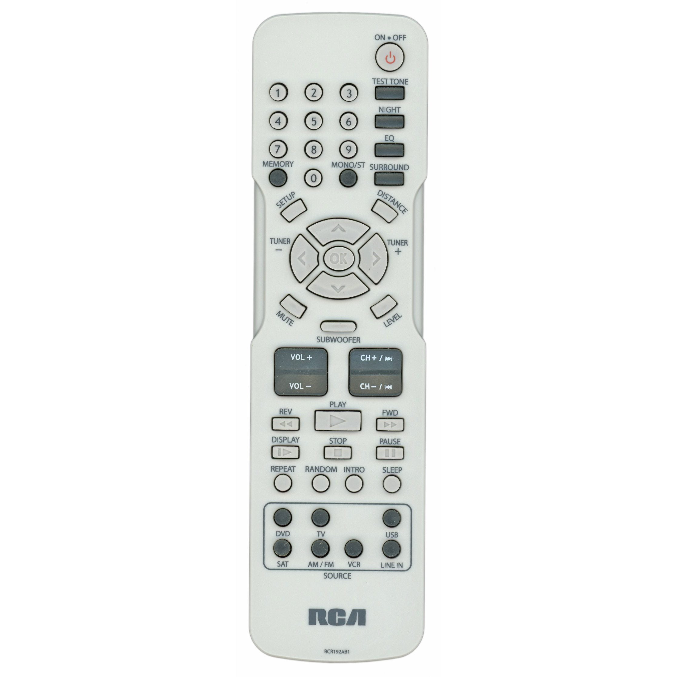 RCA RCR192AB1 Home Theater Remote Control