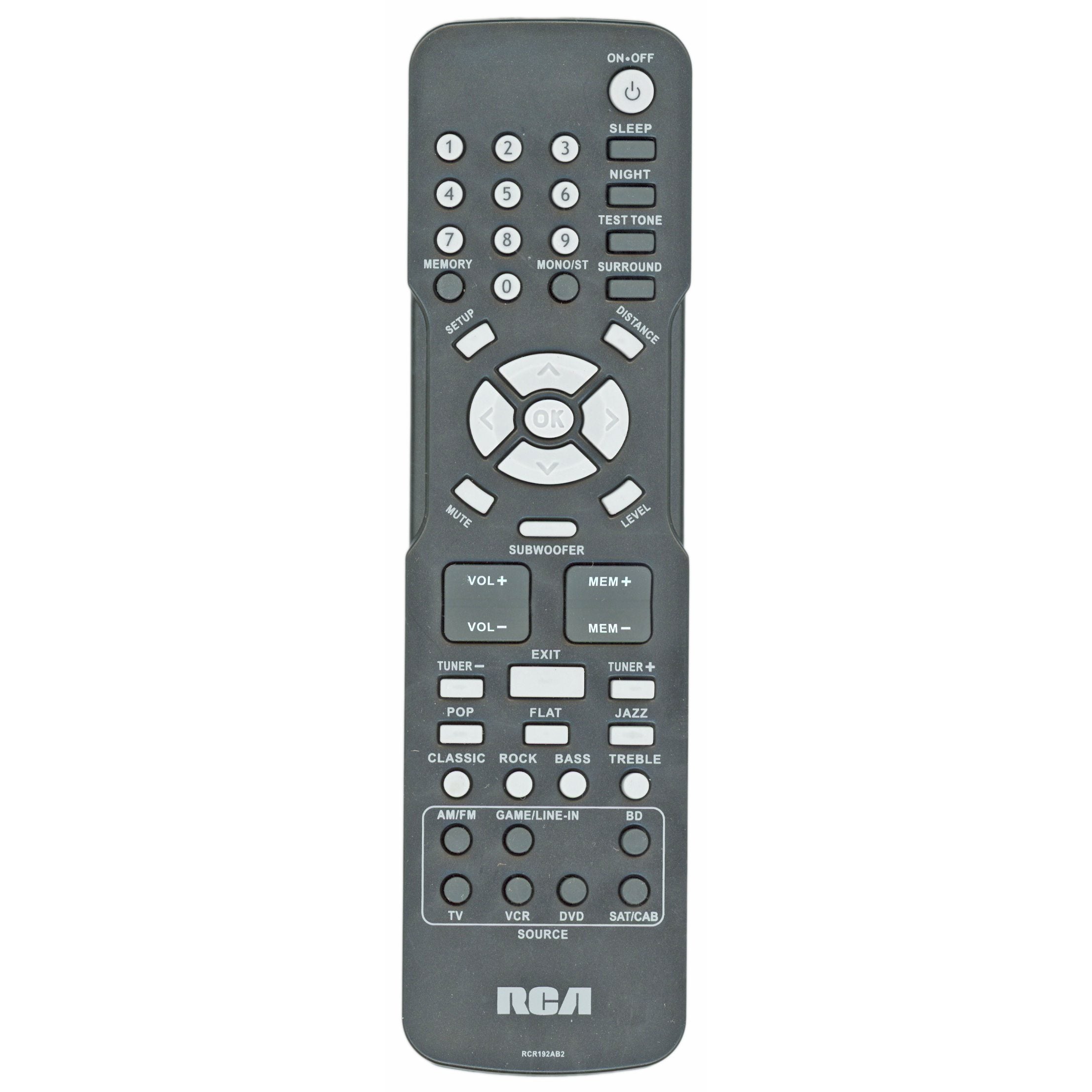 RCA RCR192AB2 Home Theater Remote Control