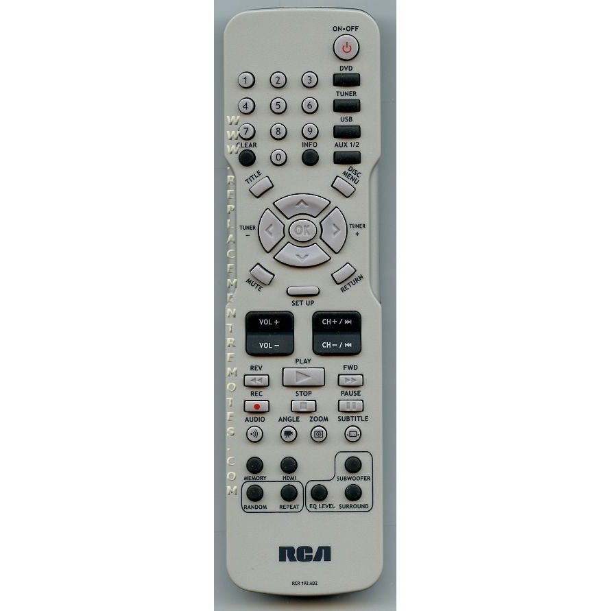 RCA RCR192AD2 Home Theater Remote Control