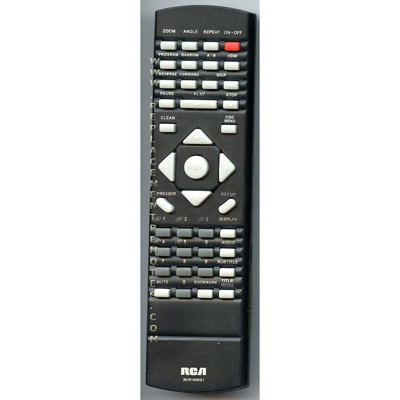 RCA RCR195DG1 DVD Remote Control