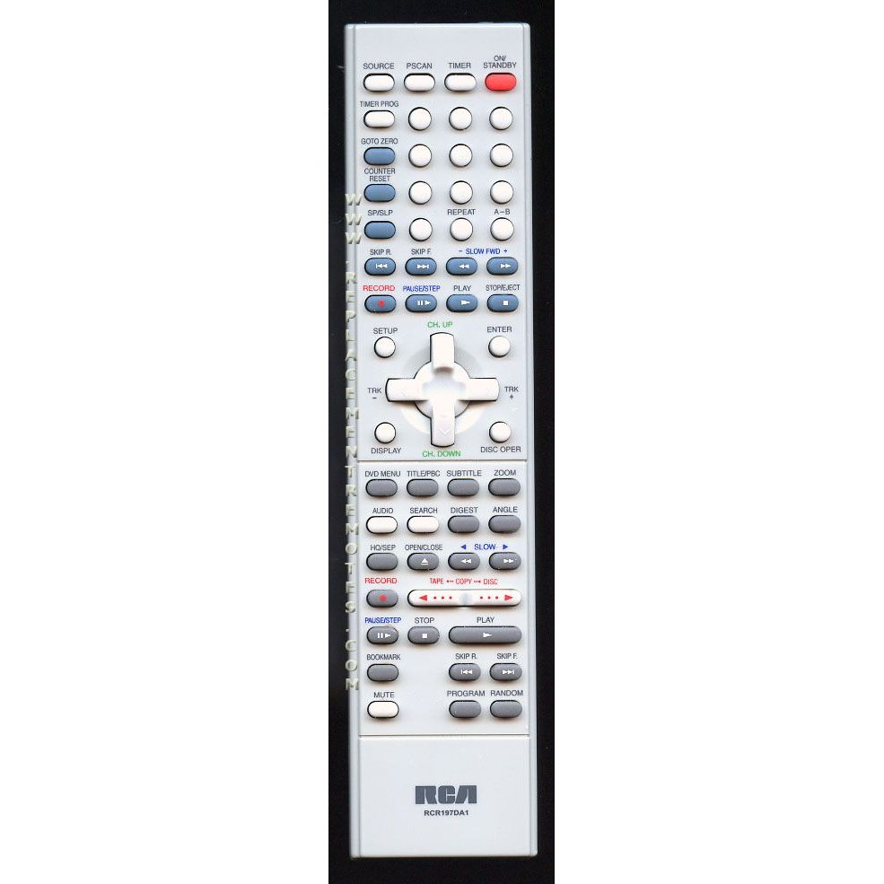 RCA RCR197DA1 DVDR Remote Control