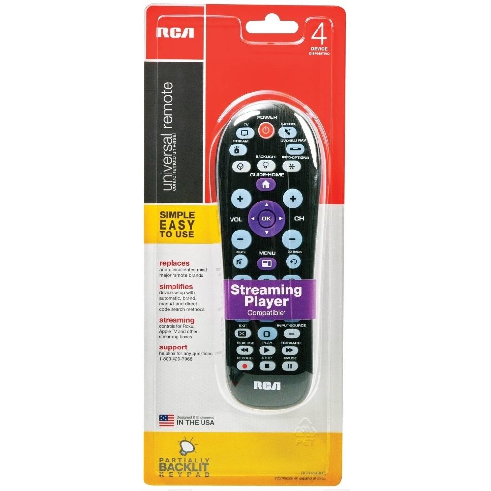 RCA RCR414BHZ3V RemoteStreaming 4-Device Universal Remote Control