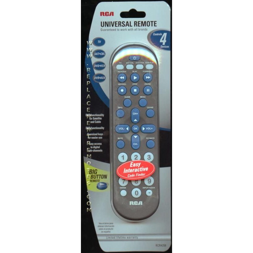 RCA RCR4258 4-Device Universal Remote Control