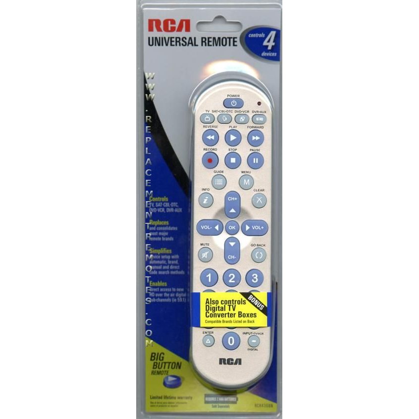 RCA RCR4358N 4-Device Universal Remote Control