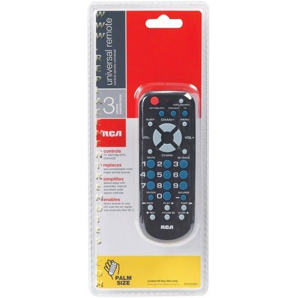 RCA RCR503BR/RCR503BZ 3-Device Universal Remote Control