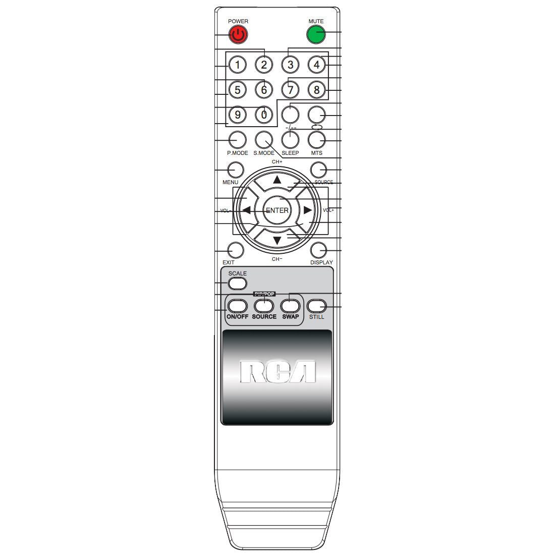 RCA RLC2609REM TV Remote Control