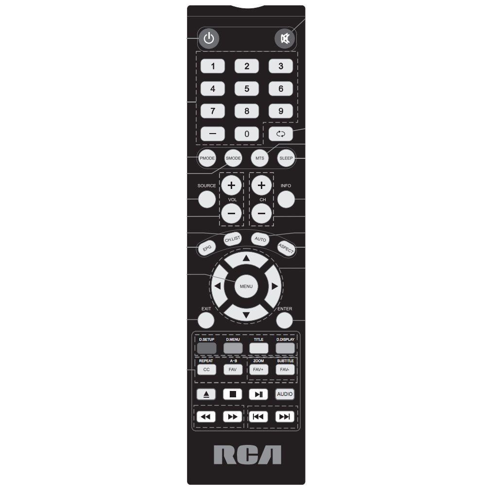 RCA RLDEDV3255ACrem TV/DVD Remote Control