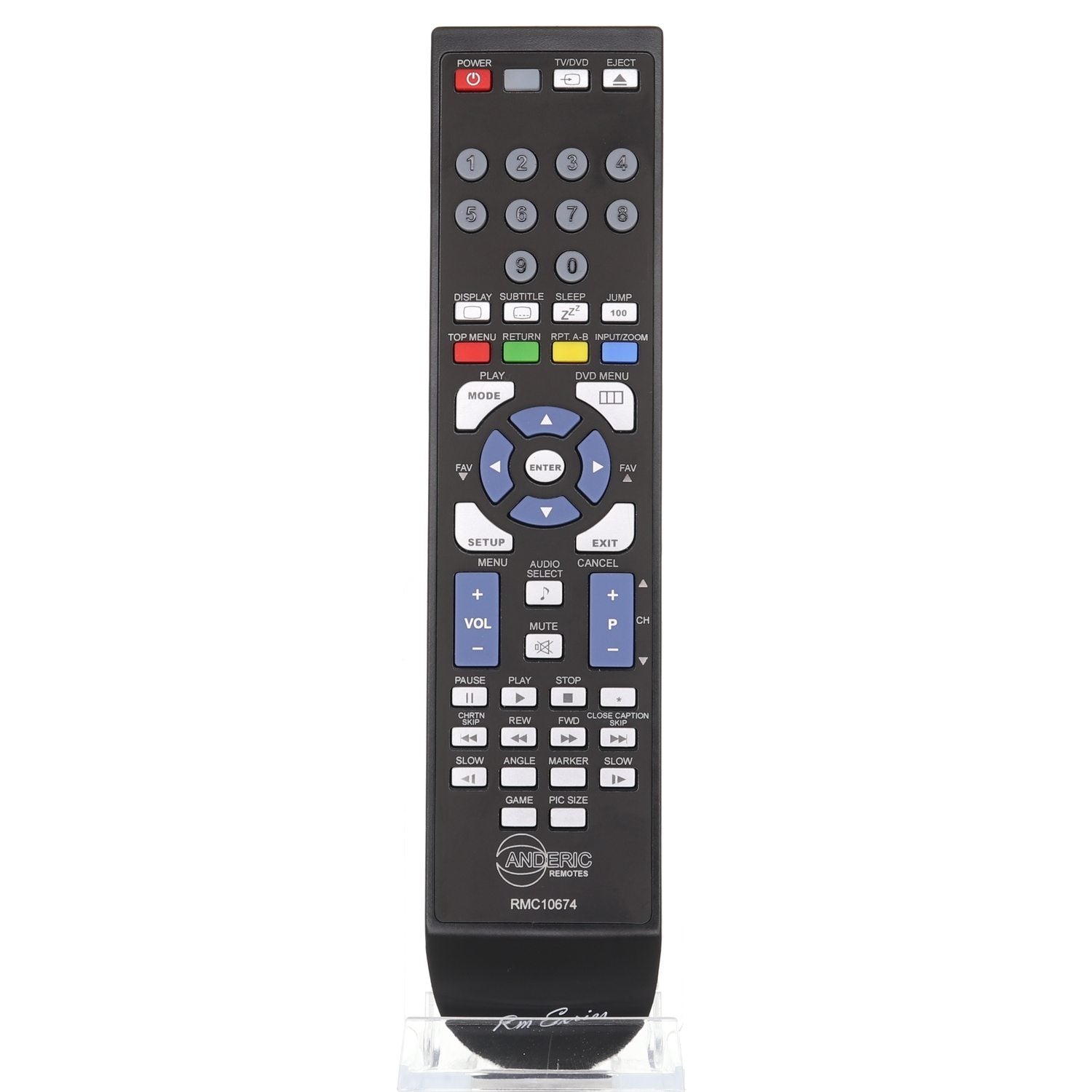 The Anderic SER0305 for Toshiba TV/DVD Remote Control (Model RMC10674) is a black universal remote featuring buttons for power, volume, channels, and input.