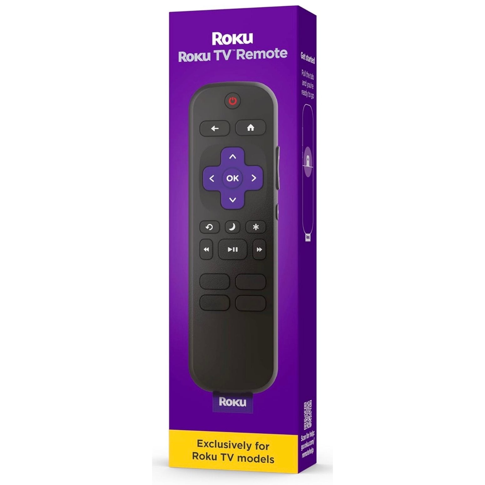 Roku RC-C1R Universal IR for All Roku TVs TV Remote Control