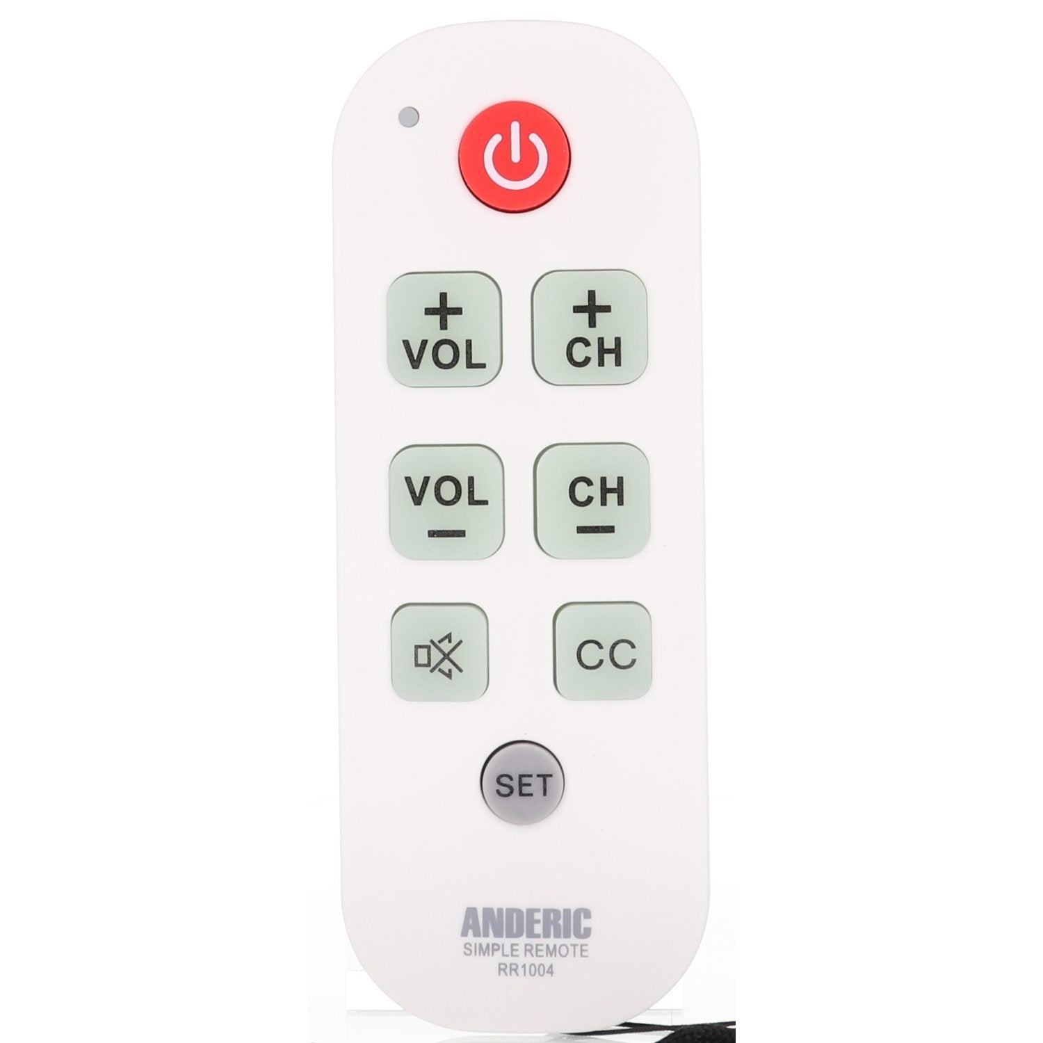 Anderic RR1004 Simple Big Button TV 1-Device Universal Remote Control