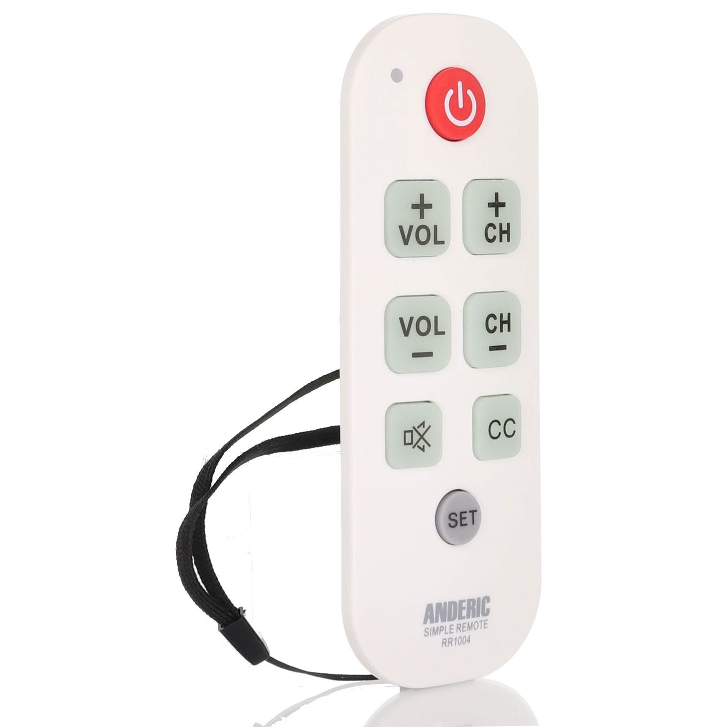 Anderic RR1004 Simple Big Button TV 1-Device Universal Remote Control