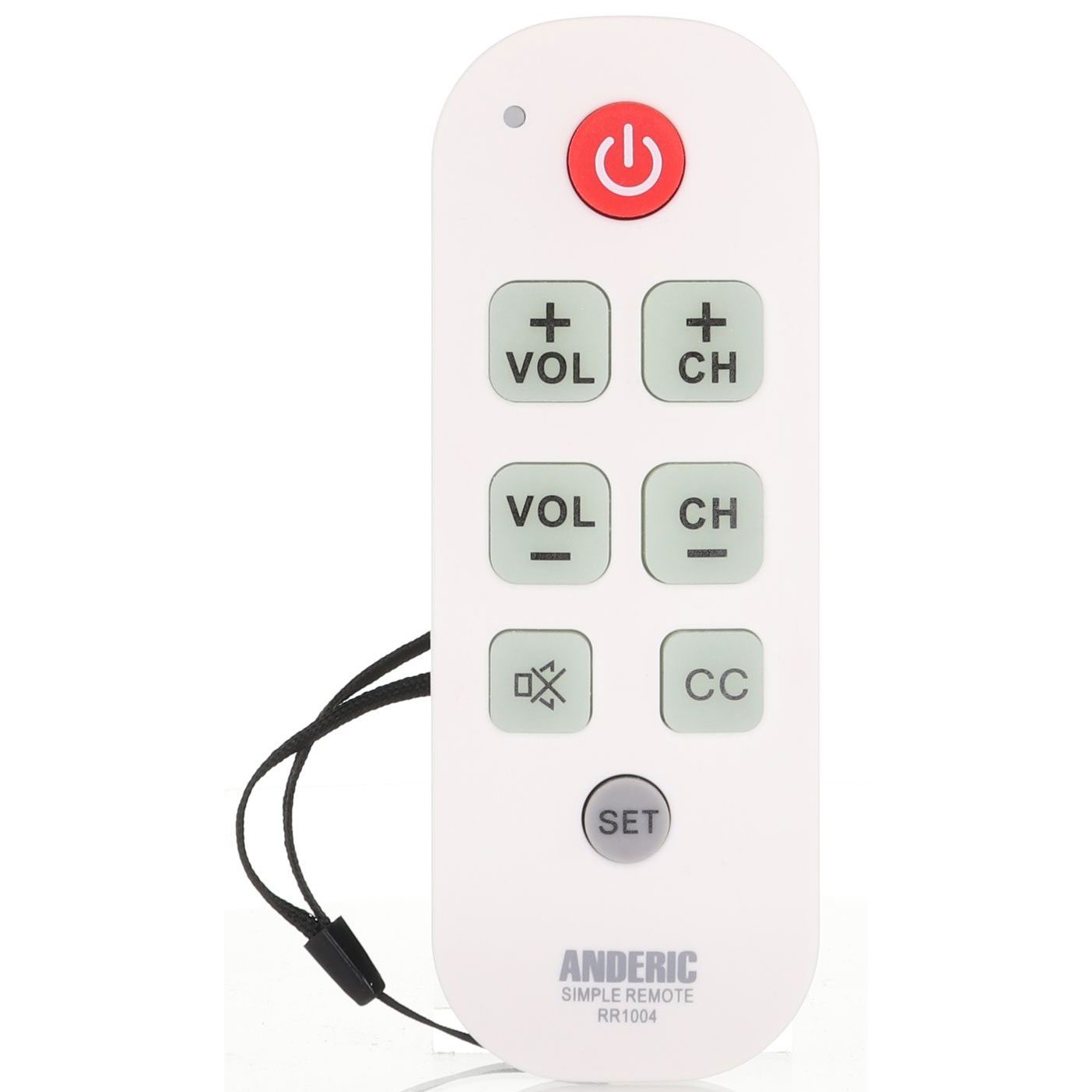 Anderic RR1004 Simple Big Button TV 1-Device Universal Remote Control