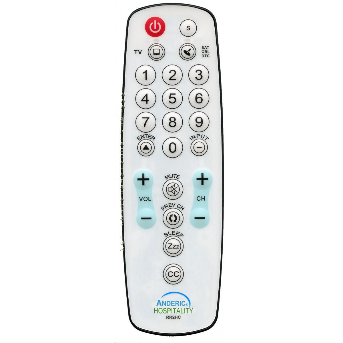 Anderic RR2HC Easy Wipe Cable Box 2-Device Universal Remote Control