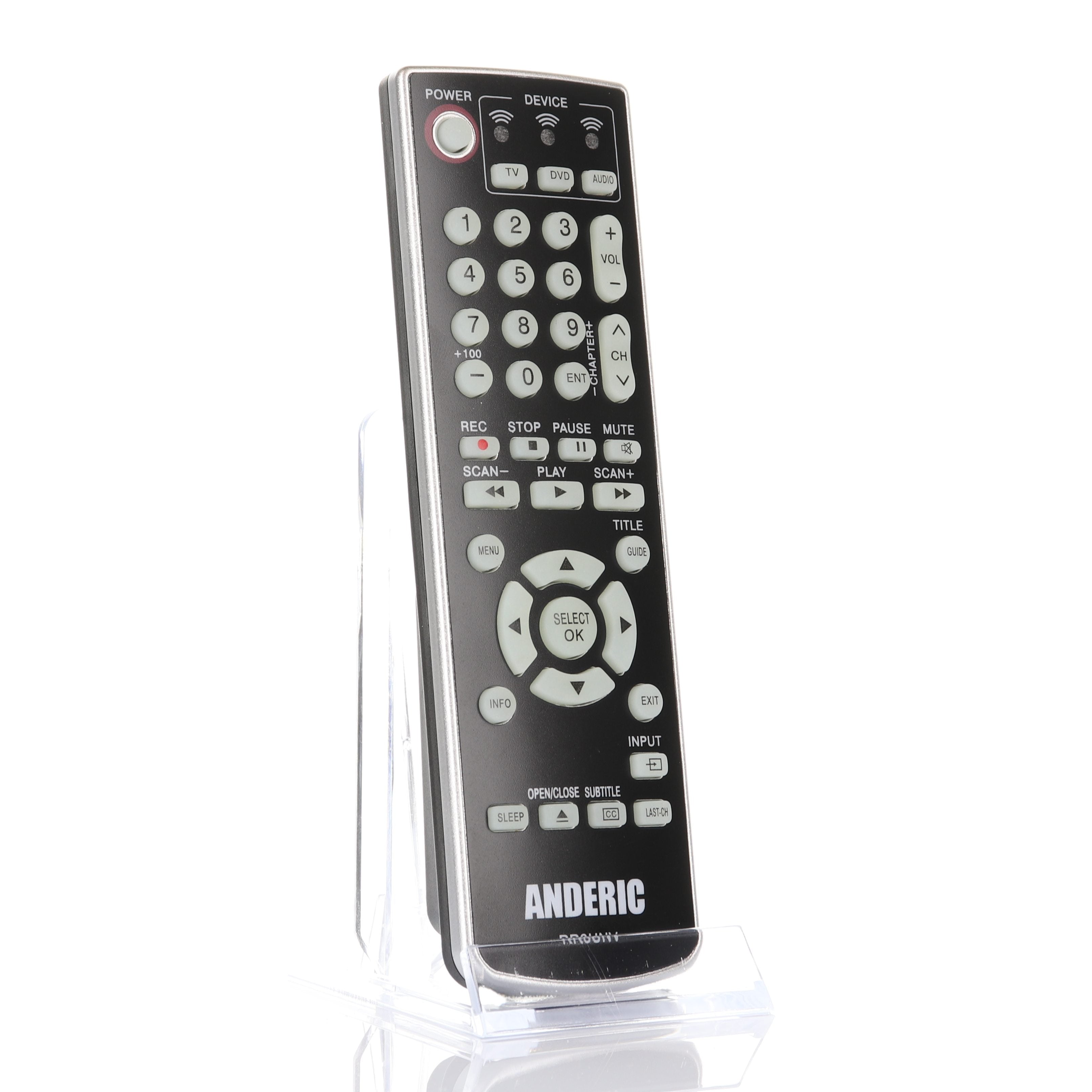 Anderic RR3UNV with Learning 3-Device Universal Remote Control