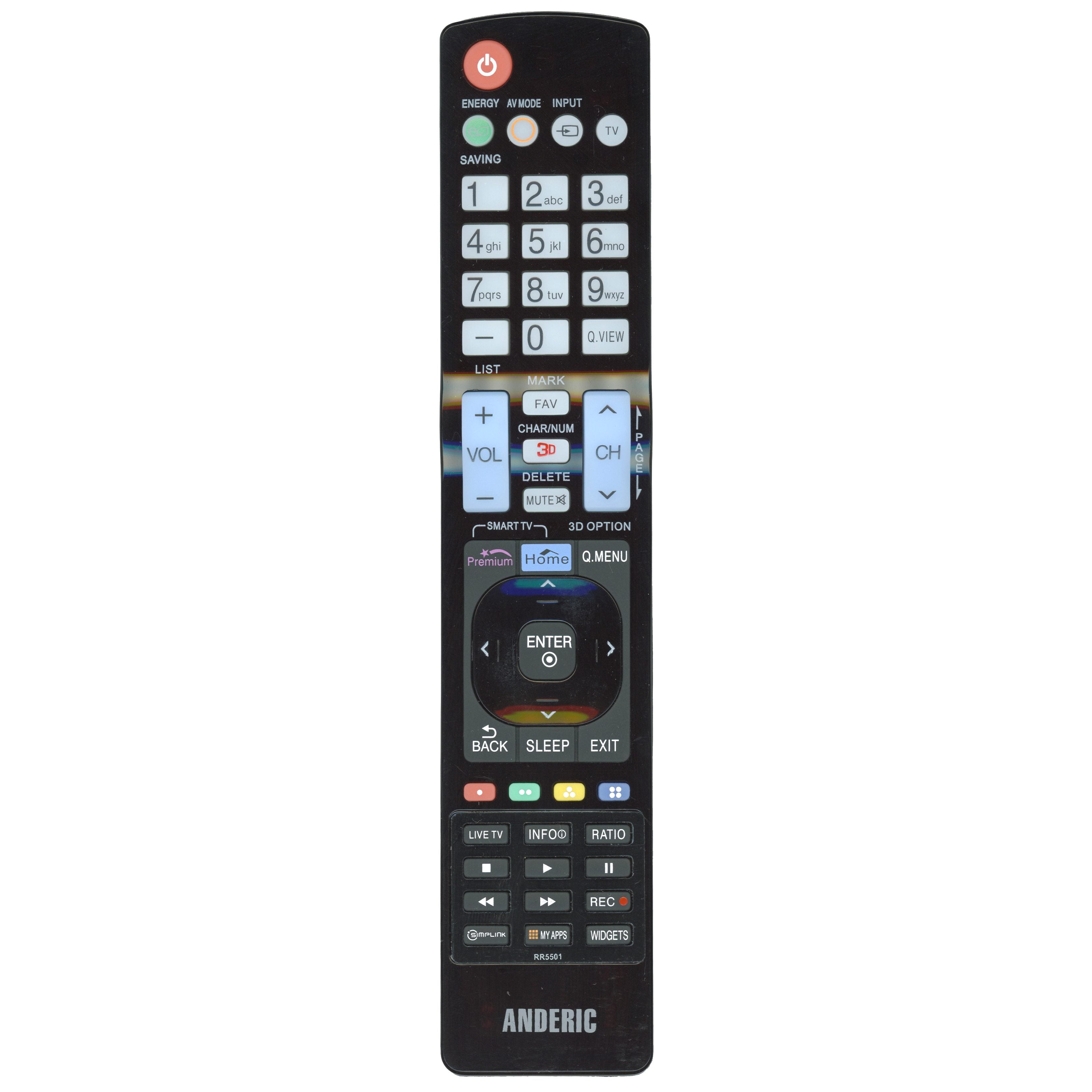 Anderic AKB74115501 for LG TV Remote Control - RR5501