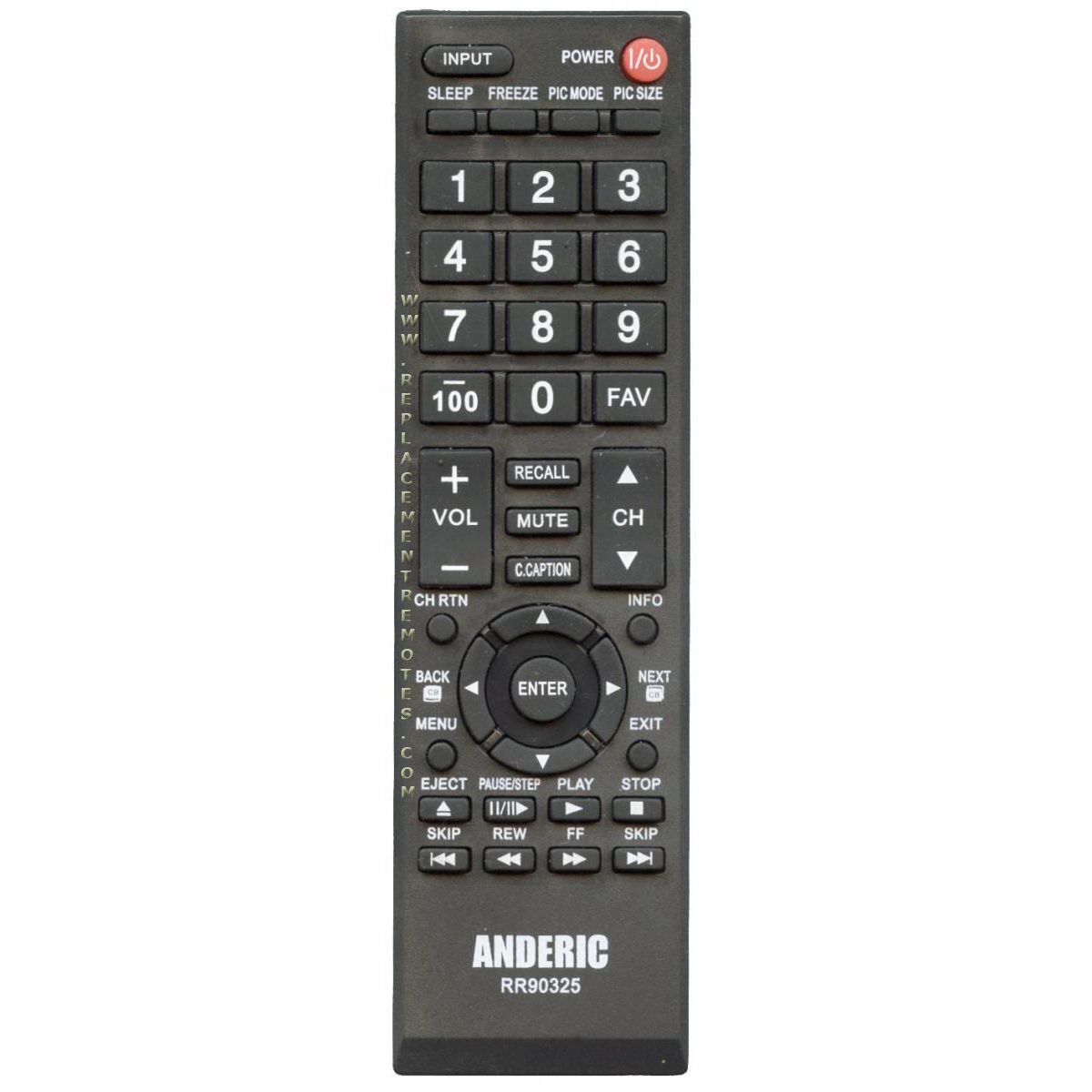 Anderic RR90325 for Toshiba TV Remote Control